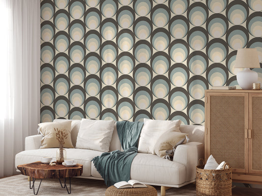 Christine - Retro Overlapping Circles Wallpaper