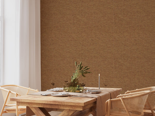 Olive Wooden Table and Chairs With Plants in Dining Room