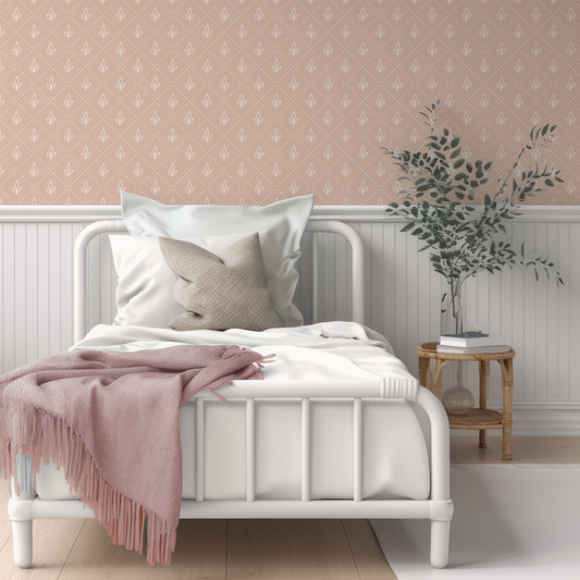 Margot - Vintage Leaves Trellis Wallpaper