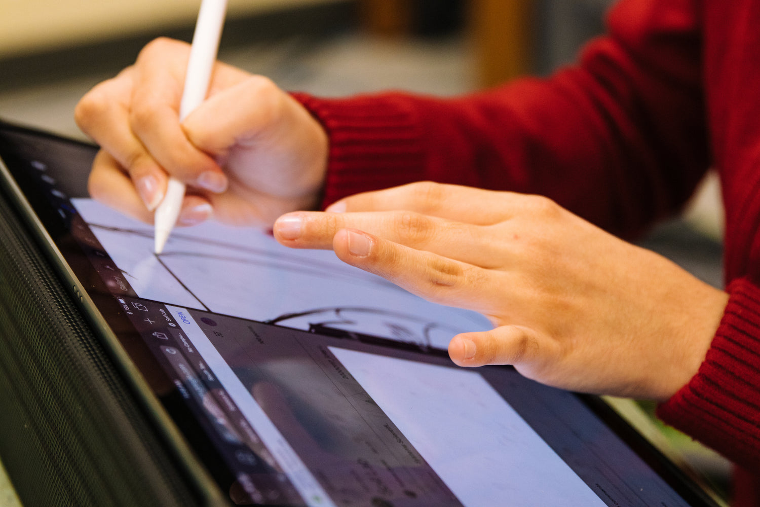 Chloe designing wallpaper | Peel & Paper