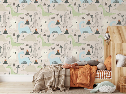 Calliope Kid's Bedroom with Autumn Colored Bed and Animal Plush