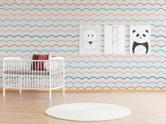 Ever White Wooden Baby Cot Red Cushions
