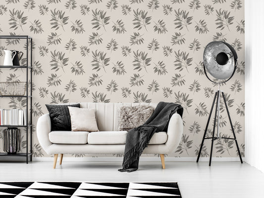 Kaylee Living Room with Black Lampshade and Black Shelf