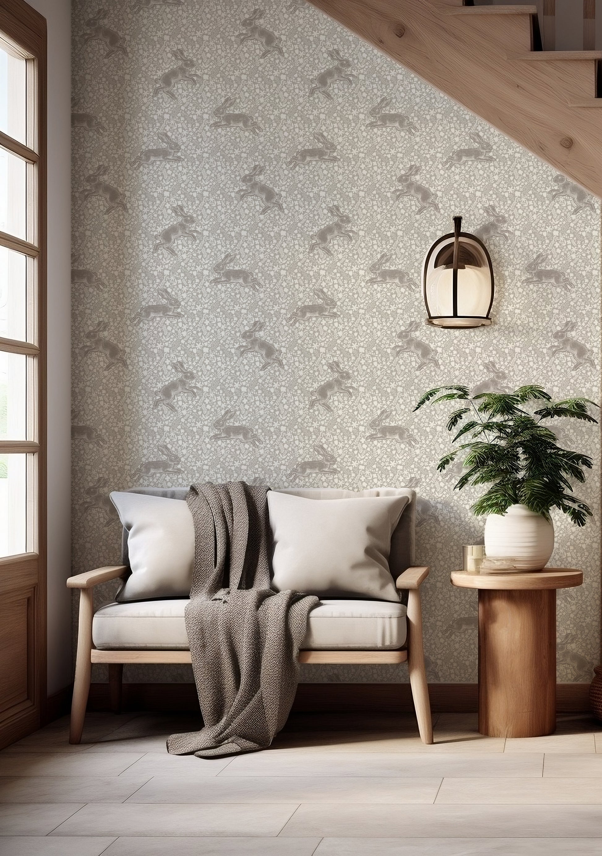 Benjamin Wallpaper in a Hallway 
