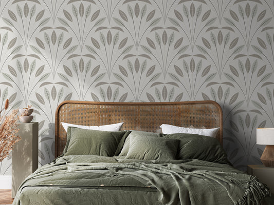 Bonnie Wallpaper In Green Bedroom and Bed