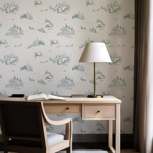 Bianca - Winter Chalet Landscape Wallpaper