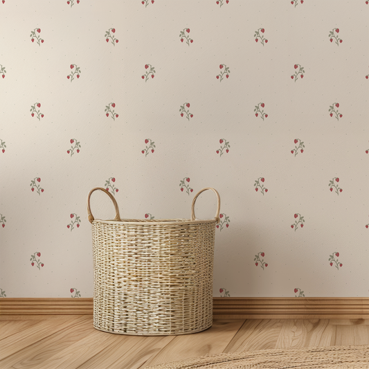 Pippa - Ditsy Strawberries Wallpaper