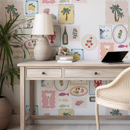 Monica - Mediterranean Summer Stamps Wallpaper