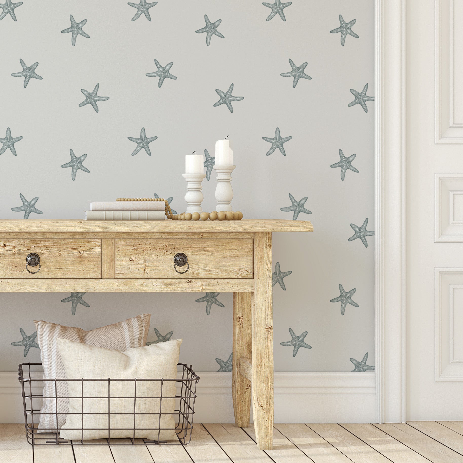 Sheila - Textured Coastal Starfish Wallpaper