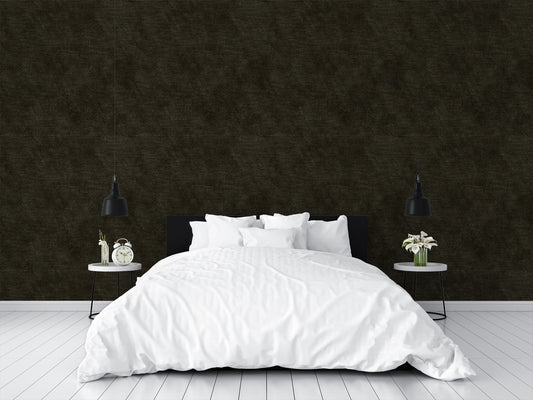 Tweed Black Bed With Alarm Clock and Flowers