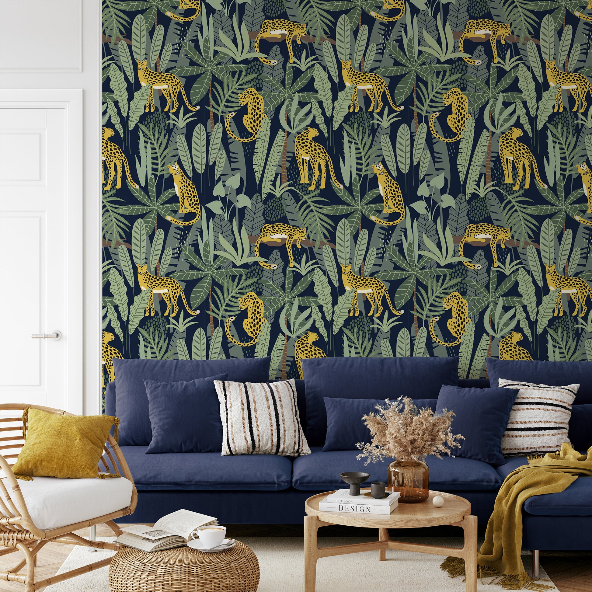 Clymene - Cheetahs and Tropical Leaves Wallpaper
