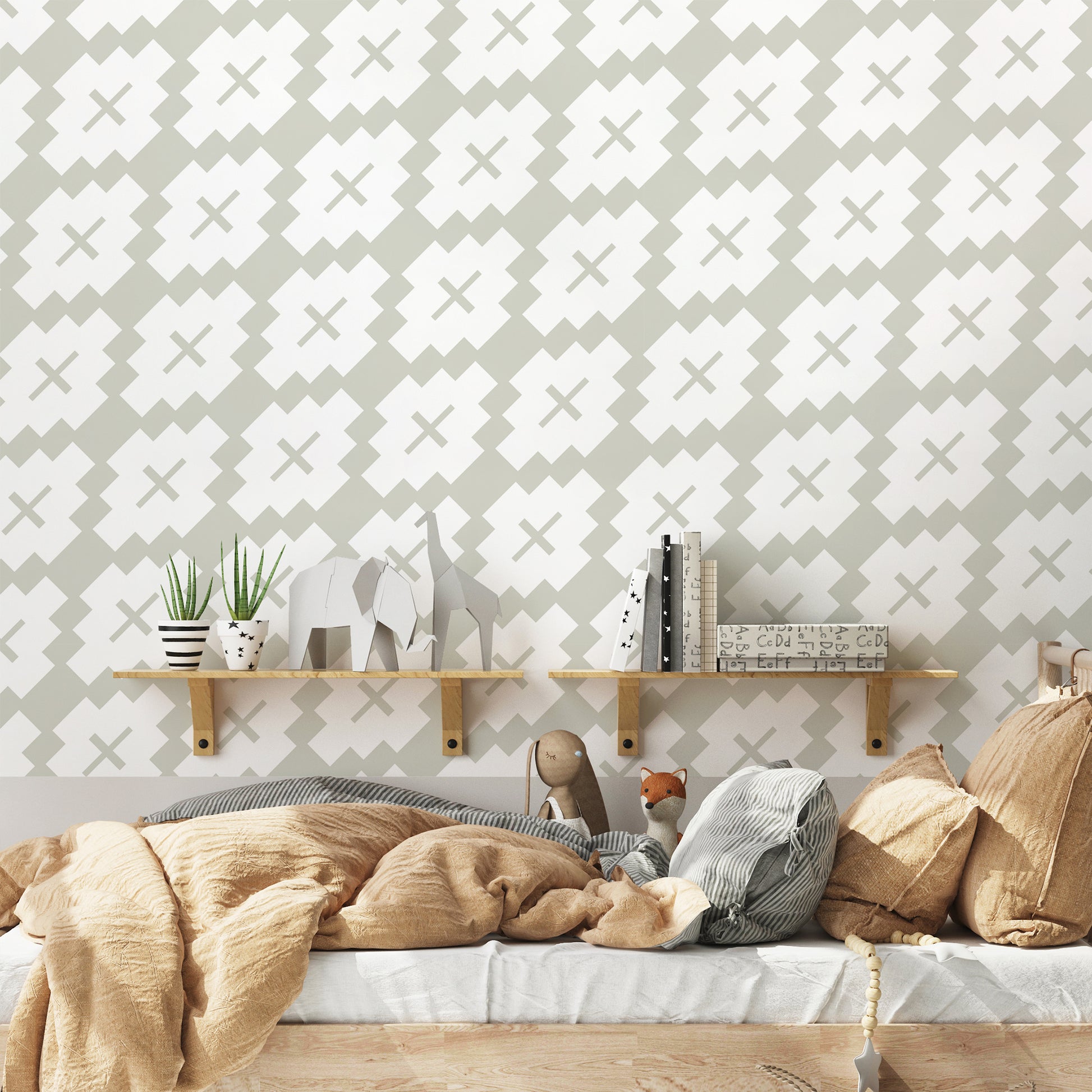 Sophia - Diagonal X Pattern Wallpaper