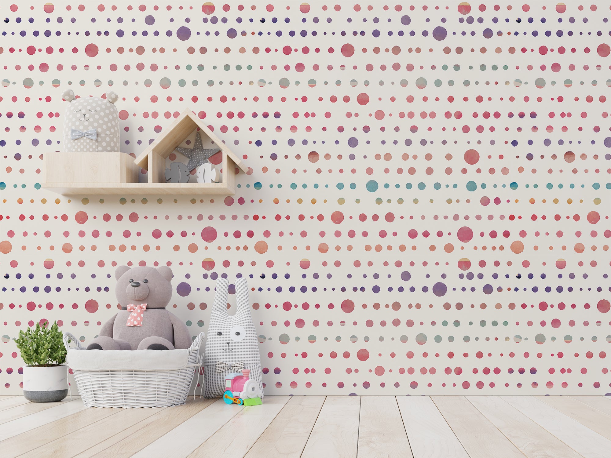 Watercolor Polka Dots Wallpaper | Peel&Paper – Peel & Paper